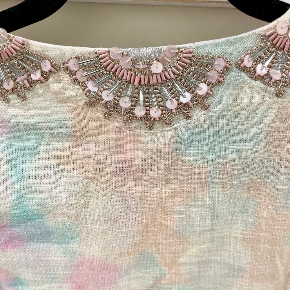 Soft Surroundings Bazille Beaded Sequins Boho Tie Dye
Coastal Tunic Size Medium - Picture 7 of 8